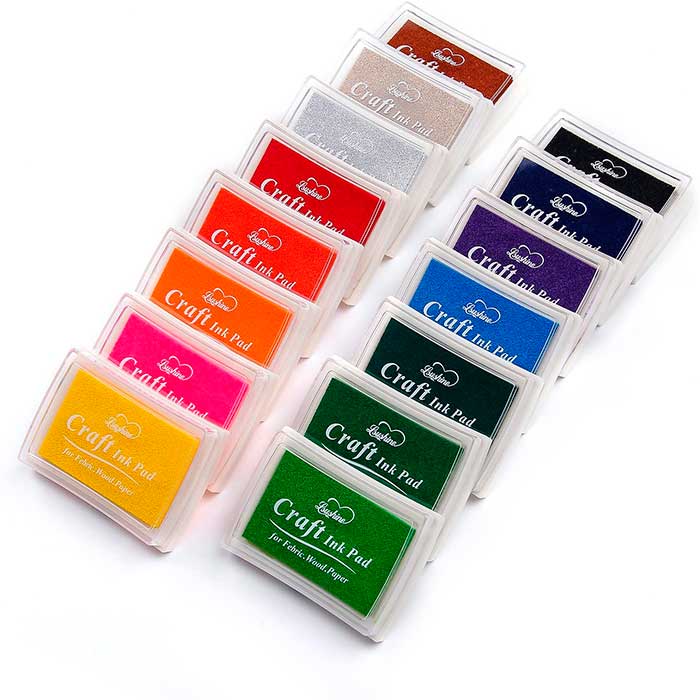 24 Colores Almohadilla Tinta,Almohadilla Tinta Niño,DIY Stamp Pintura de Dedo,Almohadilla Tinta de Colores Tinta Sellos 