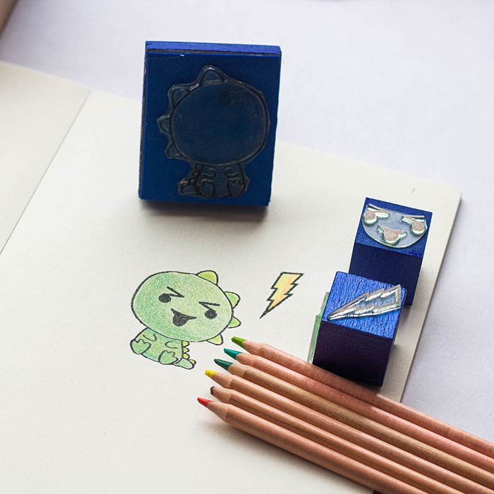 sellos dinamicos sellos para ninos demadera personalizados dinosaurio para pintar 2 1